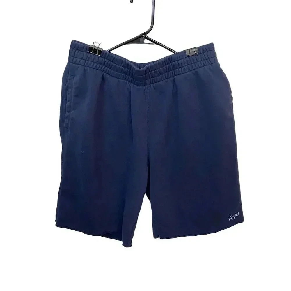 RYU Men's Blue Sweat Shorts Large Elastic Waistband Side Pockets 1726 JC
